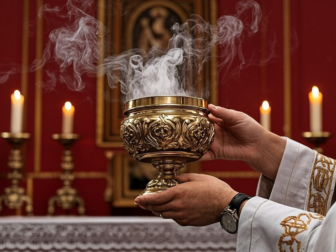 Incienso en el altar